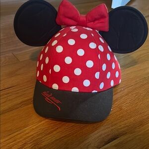 Disney Red and White Polka Dot Hat with Black Ears